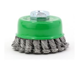 Щетка чашечная жгутовая 75 мм, М14, ворс нержавеющая сталь 0.50 мм для УШМ 13-161 EuroBrush EB-ASS2 