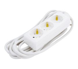 Бытовой удлинитель IEK 3 розетки шнур 5м с заземлением 16А WYP10-16-03-05-Z-N 