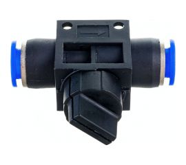 Прямой фитинг цанговый с краном 8 мм - 8 мм Pegas pneumatic 6005 