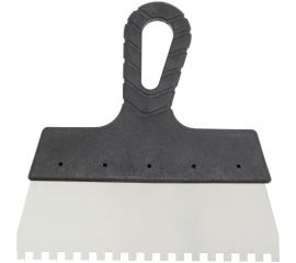 Зубчатый шпатель КЭС 6x6 мм, нержавеющая сталь, пластиковая рукоятка, 150 мм 10000039 