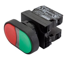 Нажимная кнопка Emas сдвоенная красно-зелёная, 250 В AC, 4 А CP102K20KY 