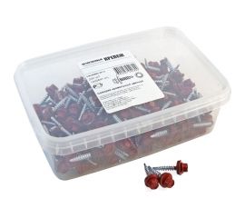 Кровельный саморез Качественный КРЕПЕЖ красно-коричневый RAL 3011, 4.8х29 мм, 200 шт 1000647 КЧ 