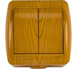 Двойной выключатель Lezard NATA ольха 710-0700-101 