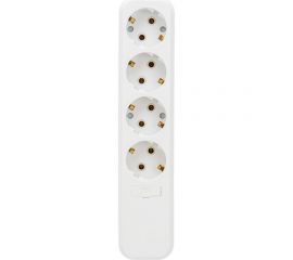 Розеточная колодка АБК-СИЛА 4 гнезда с заземлением 16А/220В белая 1 шт 5402404 