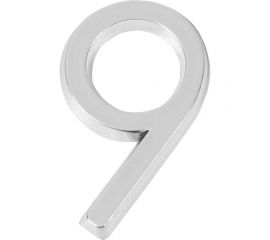 Самоклеящаяся цифра FUARO "9" ABS (50x37) CP хром 46915 