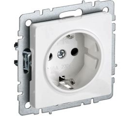 1-местная розетка IEK Brite рс11-1-0-брб с заземлением, без защитных шторок, 16А, белый BR-R11-16-K01 