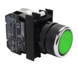 Кнопка со светодиодной подсветкой Emas зеленая B290DY 