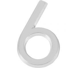 Самоклеящаяся цифра FUARO "6" ABS (50x37) CP хром 46909 