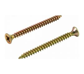 Универсальный саморез КВАДРА 4x20 желтый, потайная голова, цинк, кop. 100 шт. 404020070100 