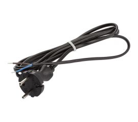 Шнур для бра ЭРА UX-ШВВП-2x0,75-3m-B с вилкой, без заземления, ШВВП 2x0,75, 3м, черный Б0055560 