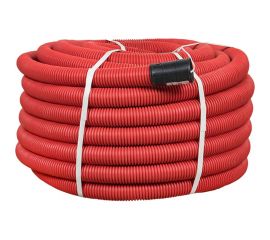 Гибкая гофрированная двустенная труба EKF ПНД, d 50 с зондом красная PROxima tg2st-50-50m 