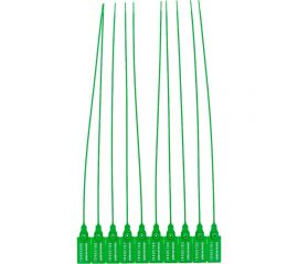 Пластиковая номерная пломба Пломба.Ру D 2,3 мм, L 350 мм, Цвет зеленый 50 шт. 639319 