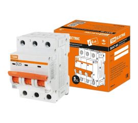 Автоматический выключатель TDM ВА47-60 3Р 25А 6кА характеристика D SQ0223-0175 