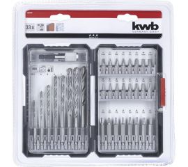 Набор бит, сверл, 33 предмета, кейс KWB 108940 