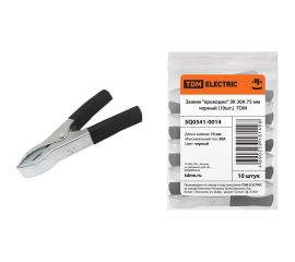 Зажим крокодил TDM ЗК 30А, 75мм, черный SQ0541-0014 