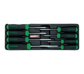 Набор отверток TOPTUL TORX T9-T40 с отверстием 8 предметов, в ложементе GAAT0807 