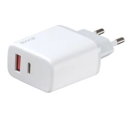 Сетевое зарядное устройство Deppa USB A + USB-C, PD, QC 3.0, 20W, белый, Axxa 2404 