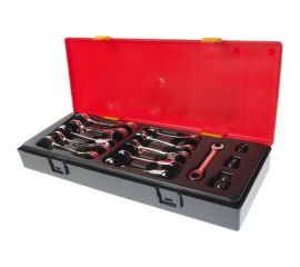 Набор ключей комбинированных укороченных трещоточных 8-19мм 14 предметов JTC K6144 