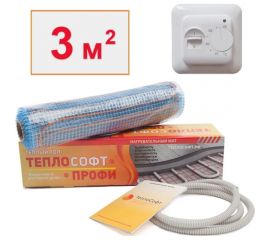 Нагревательный мат ТеплоСофт Профи 3м.кв. 450Вт с терморегулятором 3450 