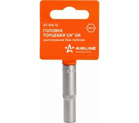 Головка торцевая шестигранная глубокая (7 мм; 1/4"" DR; пластиковый подвес) Airline AT-S14-12 