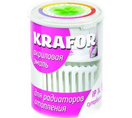 Акриловая эмаль для радиаторов KRAFOR супербелая 3 кг 1 44988 