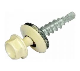 Кровельный саморез STARFIX 4,8x19 мм, цинк, шайба с прокладкой, PT3, RAL 1015, 250 шт. SMC2-83845-250 