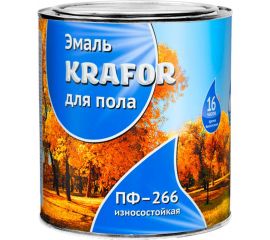 Износостойкая эмаль для пола Krafor ПФ-266 красно-коричневая 0.9 кг 6 206156 