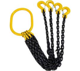 Цепной четырехветвевой строп ТРАСТ 4СЦ 6,7 т, 3000 мм, с увеличенным звеном для автокрана 8 класс 4687203238704 