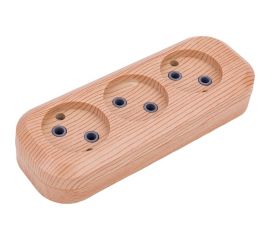 Розеточная колодка, 3 гнезда, сосна TDM SQ1806-0047 