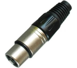 Разъем XLR 3P гнездо Pro Legend металл цанга на кабель, черный, PL2179 