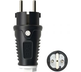 Вилка кабельная PCE 16A 220V 2P+E IP54 корпус черный, маркер белый 0511-sw 