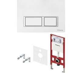 Инсталляция с панелью смыва с прямоугольными кнопками TECE spring белый глянцевый S955203 