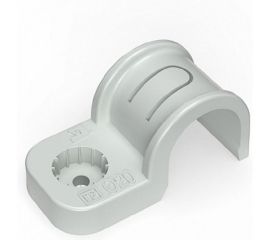 Пластиковая односторонняя крепеж-скоба для прямого монтажа Промрукав серая, в п/э, д 32, 25 шт PR13.0371 