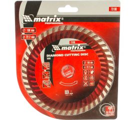 Диск алмазный отрезной Turbo (150х22.2 мм) для угловых шлифмашин Matrix 73180 