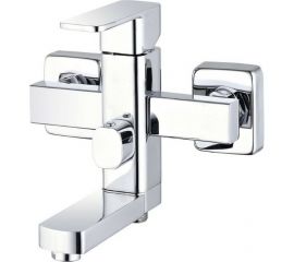 Смеситель для ванны G-lauf с литым поворотным изливом 360° и душевой лейкой, хром NEB3-A123 