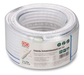 Телевизионный кабель Godigital sat-752 (1,02 cu/cca/cca64 75 ом white) 20 м SAT-752-20 