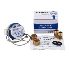 Счётчик учёта холодной воды Энбра с импульсным выходом EV-AMi L80 D15 B со сгонами 