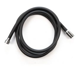 Шланг для душа, смесителя, лейки TUBOFLEX ПВХ, армированный, 1,75 м, черный матовый, с хромированной гайкой ШДПВХTF175ЧМХГ 