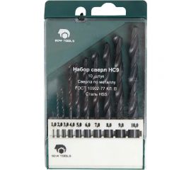 Набор сверл по металлу HC9 (10 шт; 1-10 мм; шаг 1 мм; HSS) SDW TOOLS se00010 