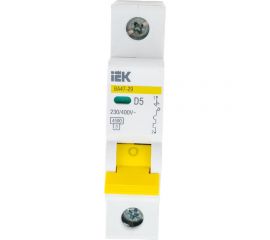 Автоматический выключатель IEK ВА47-29 1Р, 5А, 4,5кА, характеристика D MVA20-1-005-D 