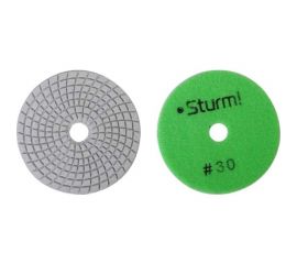 Круг алмазный гибкий шлифовальный АГШК (100 мм, P30, мокрая шлифовка) Sturm 9012-W100-30 