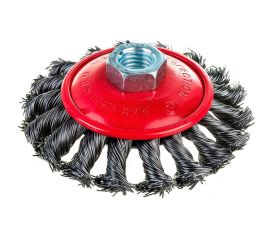 Щетка-крацовка коническая (100 мм; M14; стальная скрученная проволока) Pobedit 2133410 