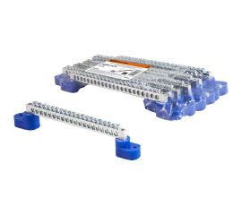 Шина TDM N нулевая 6х9мм на двух угл. изоляторах 20 групп никелированная SQ0801-0315 