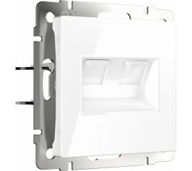 Двойная Ethernet розетка RJ-45 WERKEL белый a051115 