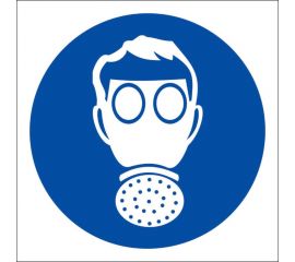 Знак ""работать в средствах индивидуальной защиты органов дыхания"" Стандарт Знак м04, 200x200 мм, пленка пп 00-00031342 