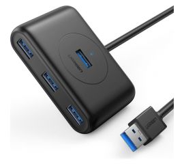 USB концентратор Ugreen хаб 4 х USB 3.0, 1 м, цвет черный 20291 