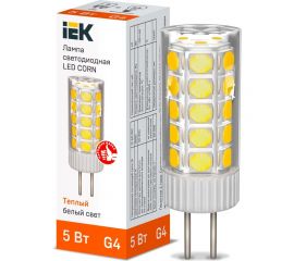 Светодиодная лампа IEK corn капсула 5вт 12в 3000к керамика g4 LLE-CORN-5-012-30-G4 