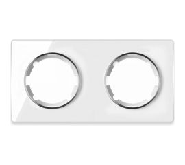 Стеклянная рамка OneKeyElectro Garda (для серии Florence) 2 поста, цвет белый 2234925 