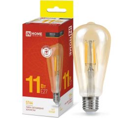 Светодиодная лампа IN HOME LED-ST64-deco gold 11Вт 230В Е27 3000К 1160Лм золотистая 4690612035673 