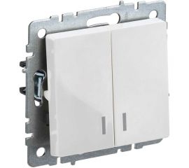 2-клавишный выключатель IEK Brite с индикацией 10а вс10-2-1-брб белый BR-V20-1-10-K01 
